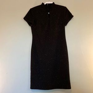 Vintage David Warren mandarin collar beaded sheath dress size 10